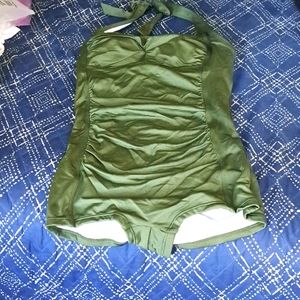Nwt in bag NWT olive green one piece med beautiful rushing